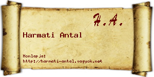 Harmati Antal névjegykártya